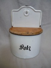 antiker Salz Behälter Email