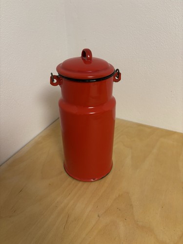 Vintage emaille milchkanne rot - milchkanne,