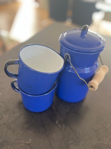 Emaille kaffeekanne mit - emaille,