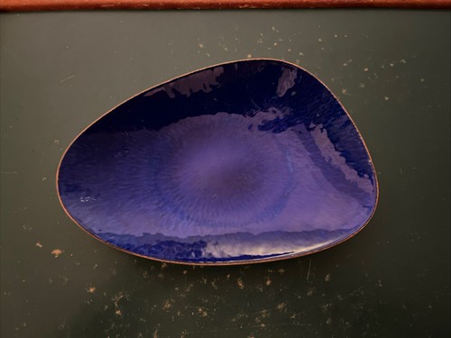 Vintage schale kupfer blau - schale,