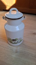 Emaile Milchkanne Weiß Mit