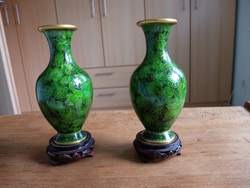 Vintage cloisonné vasen - vintage,