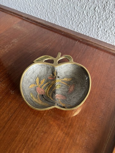 Vintage messing schale - messing, apfel