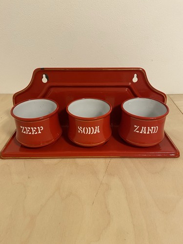 Emaille wandhalter rot sand - wandhalter,