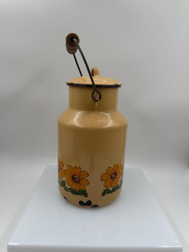 Emaille milchkanne gelb - emaille,