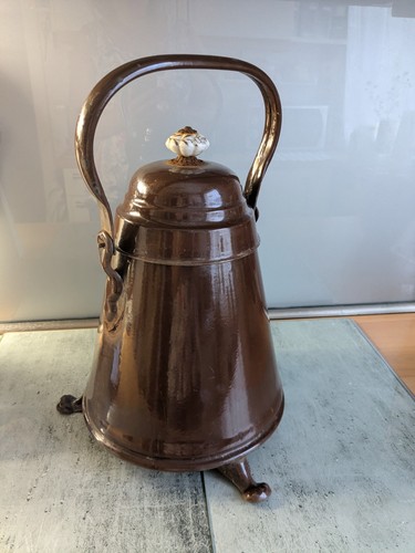 Antiker doofpot braun emaille - antiker,