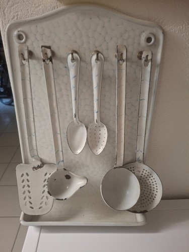 Altes löffelblech aus emaille - löffelblech,