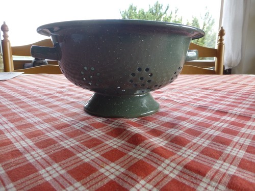Emaillierte durchschlag olive - durchschlag,,