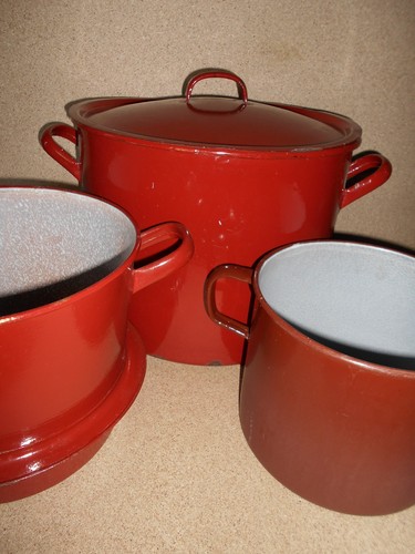 Emaille koch toepfe - -,