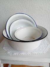 4 Alte Emaille Schüsseln